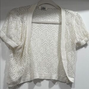Valerie Stevens Women's White Open-Front Cardigan